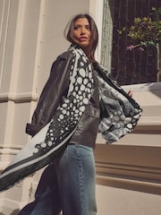 Black/White Lightweight Scarf - Image 5 of 10
