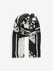 Black/White Lightweight Scarf - Image 8 of 10