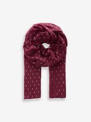 Foil Plissé Burgundy Red Lightweight Scarf - Image 3 of 5