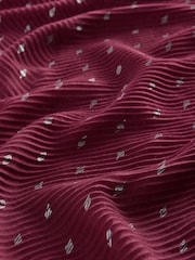 Foil Plissé Burgundy Red Lightweight Scarf - Image 4 of 5