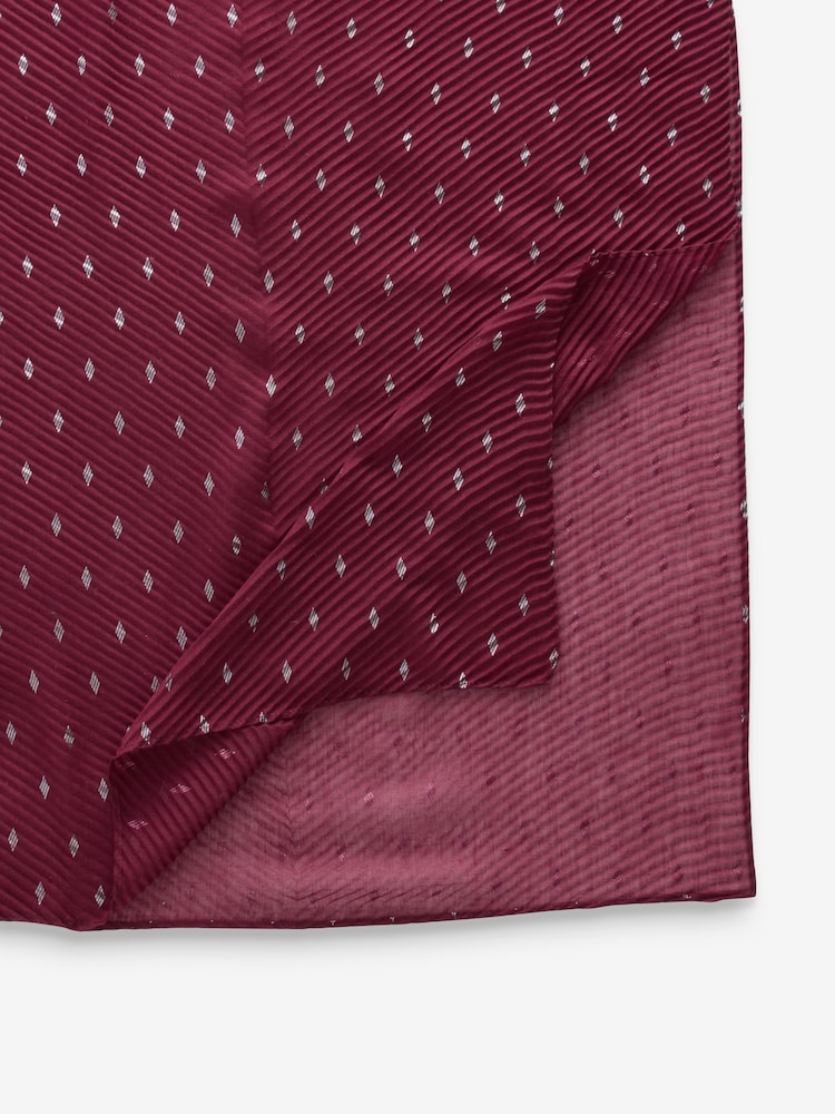Foil Plissé Burgundy Red Lightweight Scarf - Image 5 of 5 Foil Plissé Burgundy Red Lightweight Scarf - Image 5 of 5