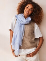 Blue Foil Lightweight Scarf - Image 1 of 6