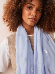 Blue Foil Lightweight Scarf - Image 3 of 6