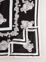 Mono Floral Skull Square Lightweight Scarf - Image 2 of 3