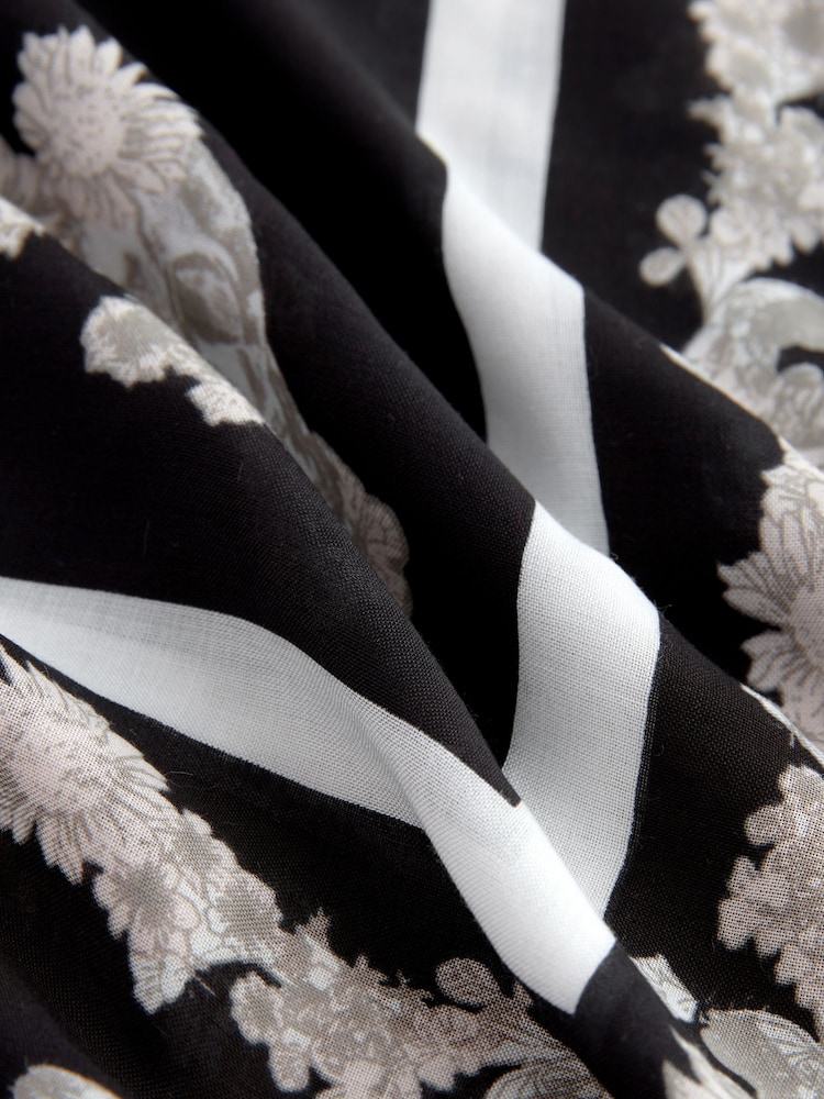 Mono Floral Skull Square Lightweight Scarf - Image 3 of 3