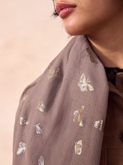 Rose Pink Butterfly Lightweight Scarf - Image 3 of 6