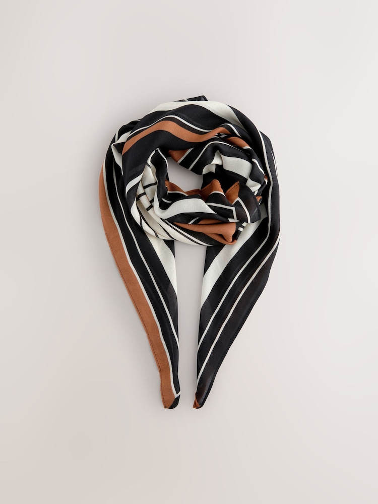 Bronze Geo Print Square Lightweight Scarf - Image 1 of 3