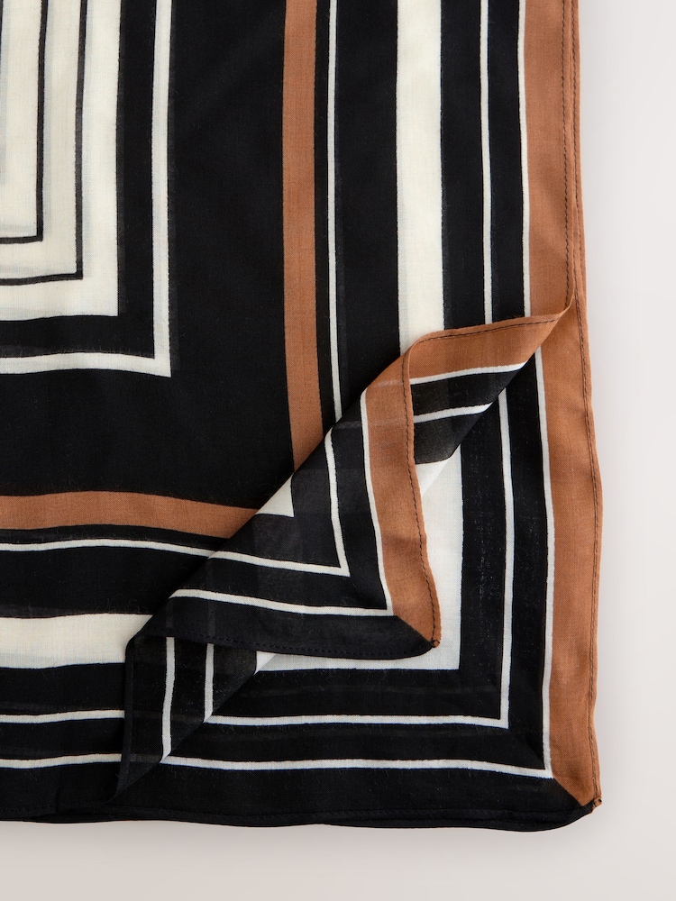 Bronze Geo Print Square Lightweight Scarf - Image 2 of 3