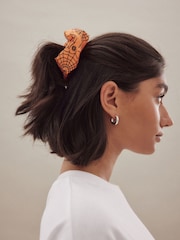 Orange/Black Spider Web Halloween Scrunchie 2 Pack - Image 2 of 6