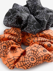 Orange/Black Spider Web Halloween Scrunchie 2 Pack - Image 6 of 6