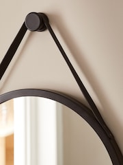 Black Bronx Hanging Round Wall Mirror - Image 2 of 6