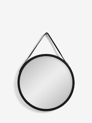Black Bronx Hanging Round Wall Mirror - Image 4 of 6