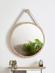 Chalk Malvern Hanging Round Wall Mirror - Image 1 of 7