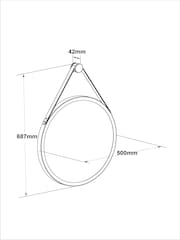 Chalk Malvern Hanging Round Wall Mirror - Image 7 of 7