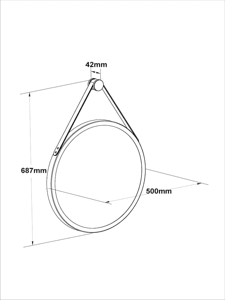 Chalk Malvern Hanging Round Wall Mirror - Image 7 of 7