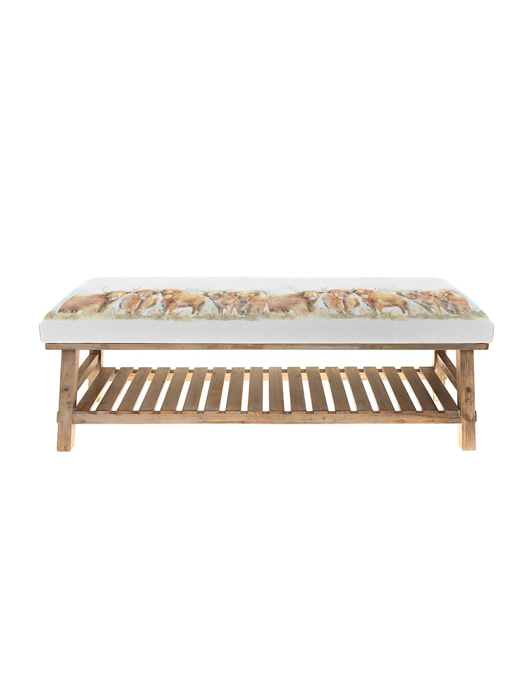 Voyage Maison Cream Rupert Highland Cow Animal Bench - Image 2 of 2