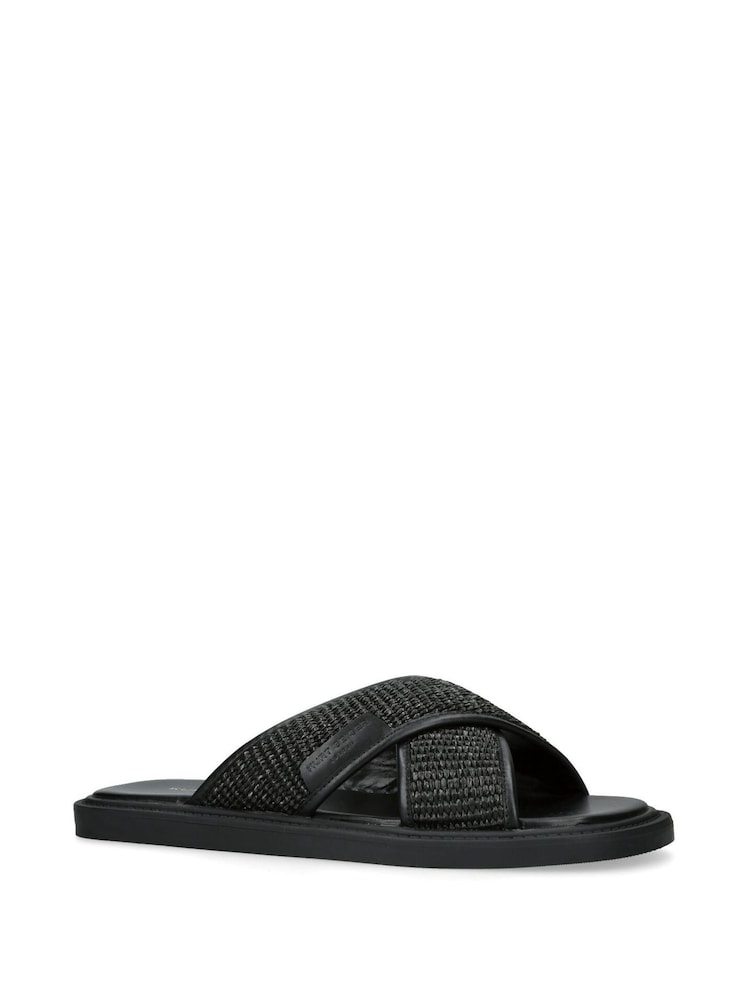 Kurt Geiger London Owen Raffia Black Sandals - Image 2 of 4
