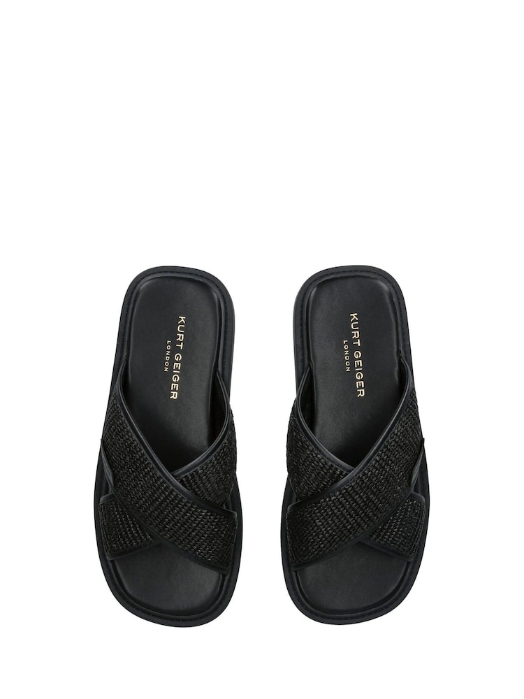 Kurt Geiger London Owen Raffia Black Sandals - Image 4 of 4