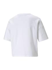 Puma White Womens Essentials Logo Cropped 100% Cotton T-Shirt - Image 5 of 5