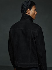 Reiss Black Eden Suede Trucker Jacket - Image 3 of 6