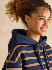 Joules Milbourne Navy Tan Stripe Hoodie - Image 4 of 6