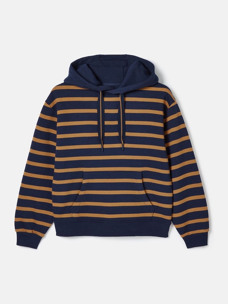 Joules Milbourne Navy Tan Stripe Hoodie - Image 6 of 6