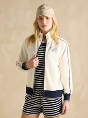 Joules Cream Zip Through Cotton Jersey Track Jacket - Image 1 of 8