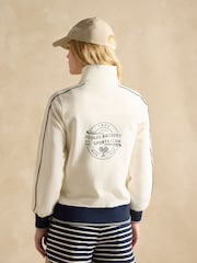 Joules Cream Zip Through Cotton Jersey Track Jacket - Image 2 of 8