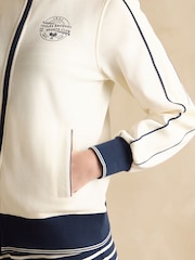 Joules Cream Zip Through Cotton Jersey Track Jacket - Image 7 of 8
