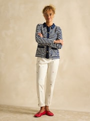 Joules Harbour Navy Jersey Cardigan - Image 5 of 7