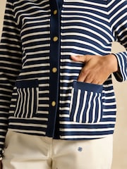 Joules Harbour Navy Jersey Cardigan - Image 6 of 7