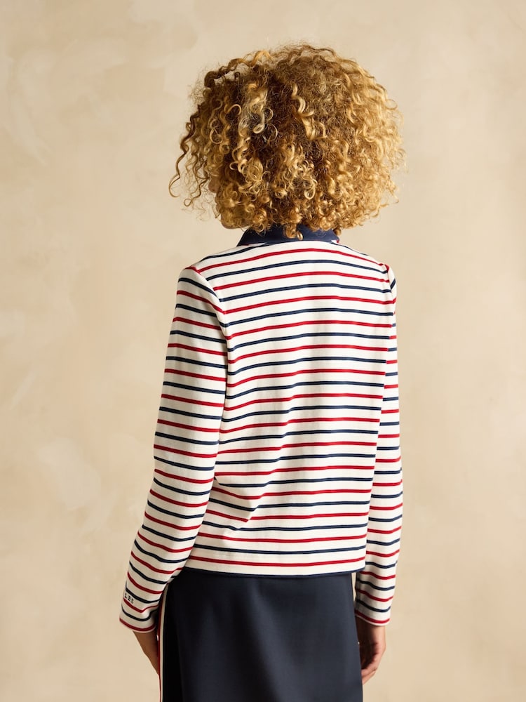 Joules Harbour Blue & Red Jersey Cardigan - Image 2 of 7