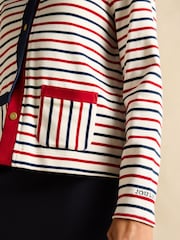 Joules Harbour Blue & Red Jersey Cardigan - Image 5 of 7