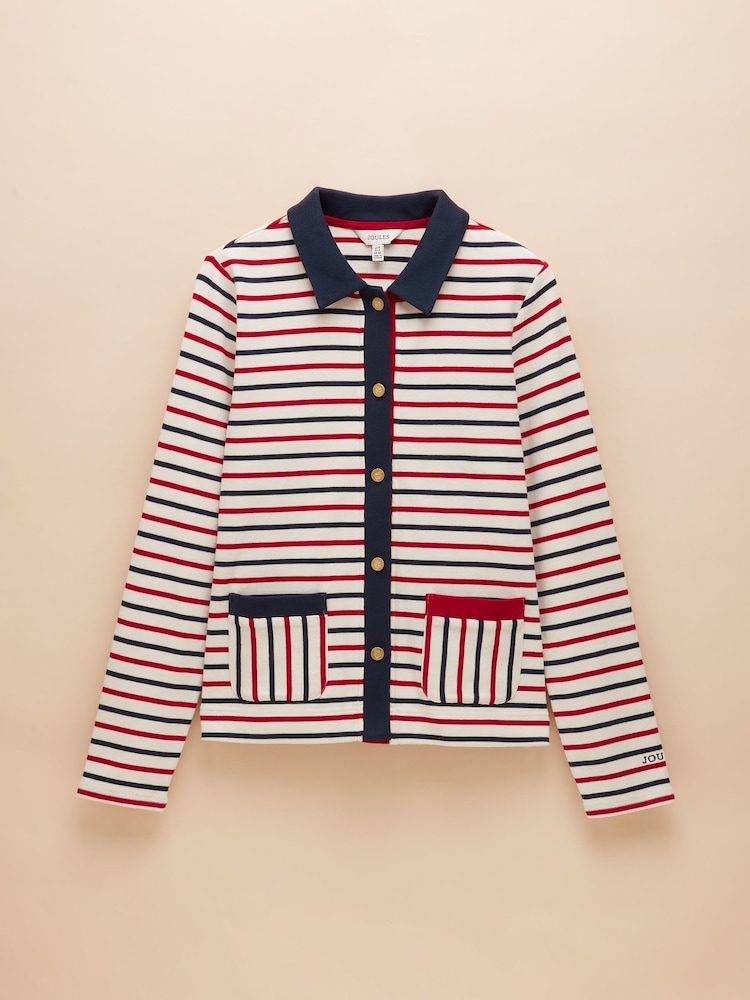 Joules Harbour Blue & Red Jersey Cardigan - Image 7 of 7
