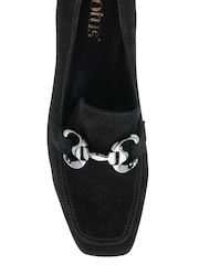 Lotus Black Heeled Leather Loafer Shoes - Image 4 of 4