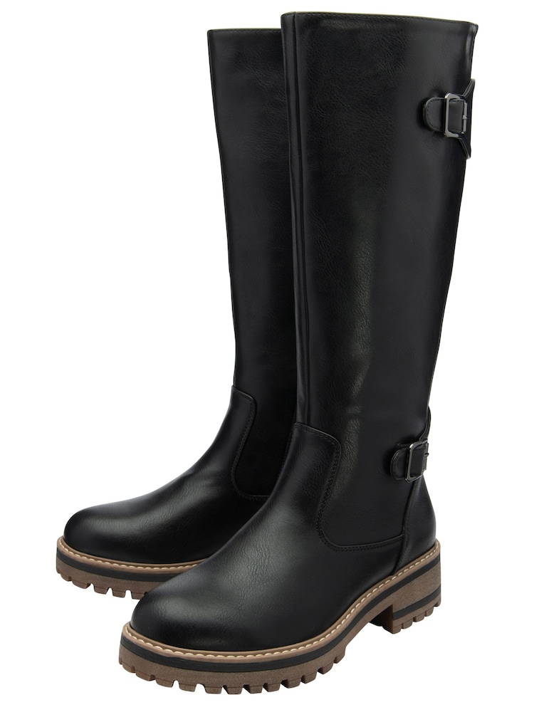 Lotus Black Knee High Boots - Image 2 of 4