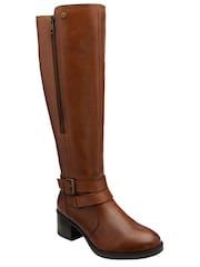 Lotus Brown Knee High Boots - Image 1 of 4