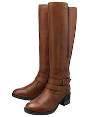 Lotus Brown Knee High Boots - Image 2 of 4