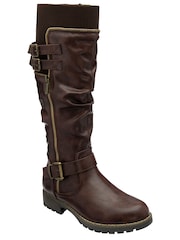 Lotus Brown Knee High Boots - Image 1 of 4