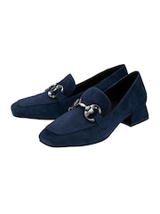 Lotus Blue Heeled Leather Loafer Shoes - Image 2 of 4