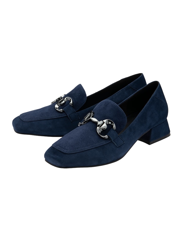 Lotus Blue Heeled Leather Loafer Shoes - Image 2 of 4