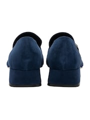 Lotus Blue Heeled Leather Loafer Shoes - Image 3 of 4