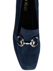 Lotus Blue Heeled Leather Loafer Shoes - Image 4 of 4