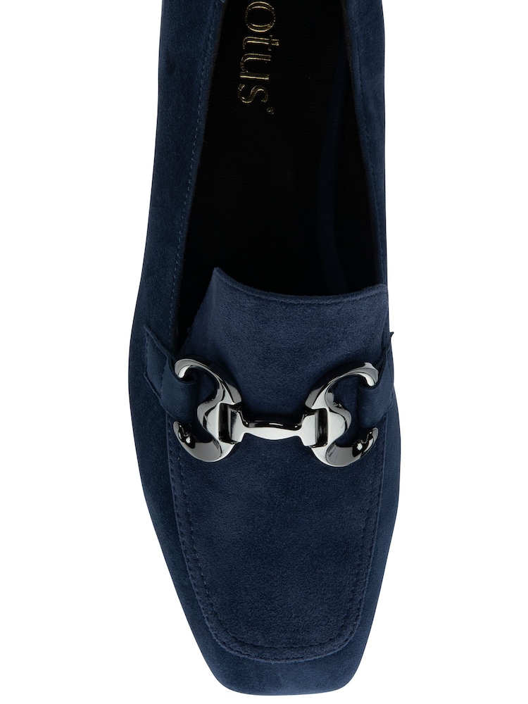 Lotus Blue Heeled Leather Loafer Shoes - Image 4 of 4