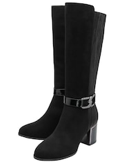 Lotus Black Knee High Leg Boots - Image 2 of 4