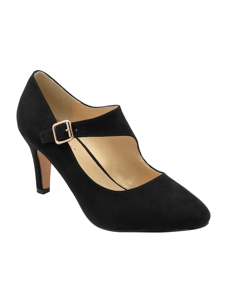 Lotus Black Denim Heeled Shoes - Image 1 of 4