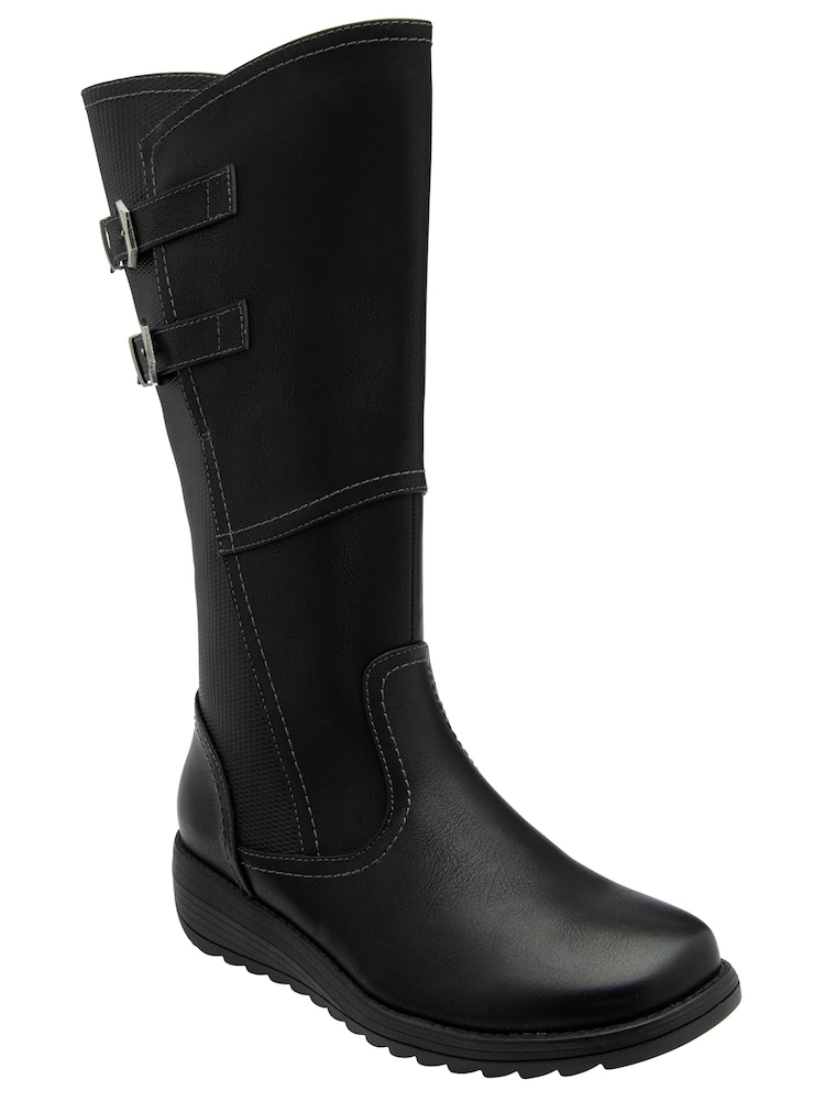Lotus Black Leg Boots - Image 1 of 4