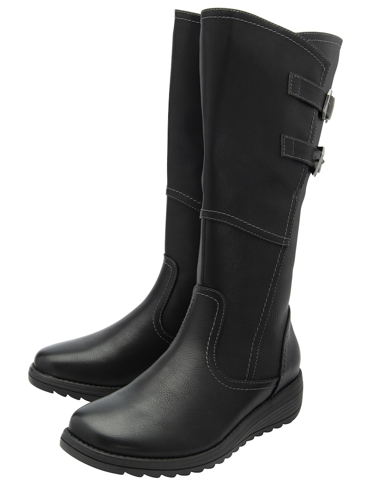 Lotus Black Leg Boots - Image 2 of 4