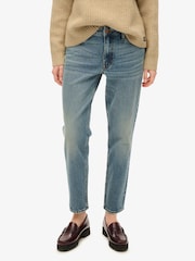Superdry Logan Vintage Dark Blue Vintage Mid Rise Slim Jeans - Image 2 of 5