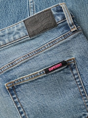 Superdry Logan Vintage Dark Blue Vintage Mid Rise Slim Jeans - Image 5 of 5